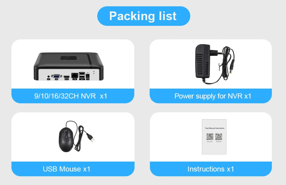 NVR SMAR H.265 - 8/16/32 Canais - Suporta Câmeras 4K 8MP - Detecção Facial - Onvif