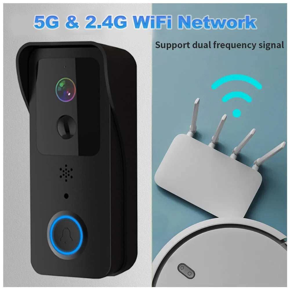 5G 2.4G WiFi Campainha de vídeo 1080P Tuya Smart Outdoor Wireless Intercom Câmera sem fio à prova d'água Ringing Bell