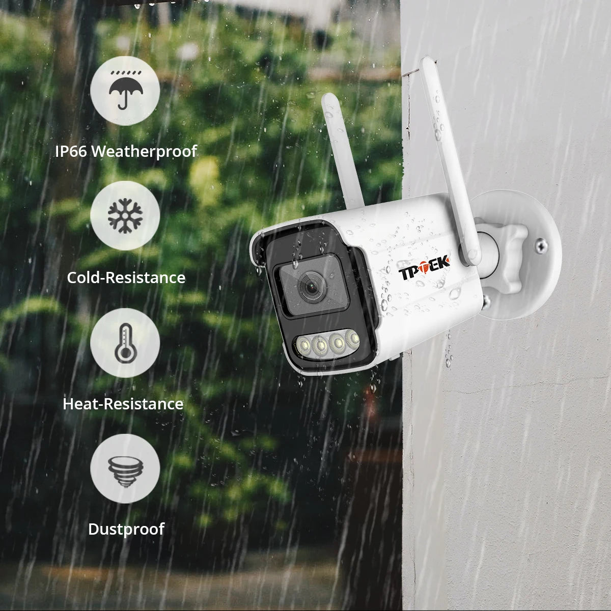 Câmera TPTEK 8MP 4K WiFi IP Bullet com IA Humana Visão Noturna 30m ONVIF IP66