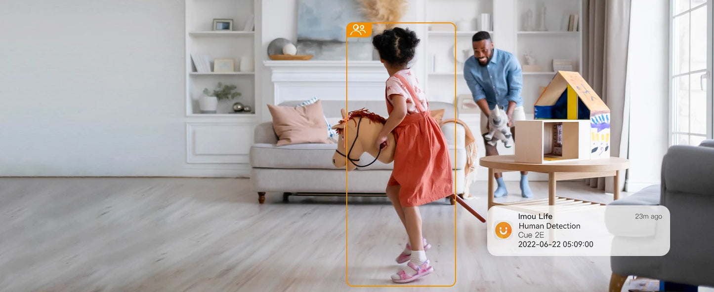 Câmera Interna WiFi 3MP IMOU Cue 2E | Detecção Humana, Alexa, Google e Monitor de Bebê