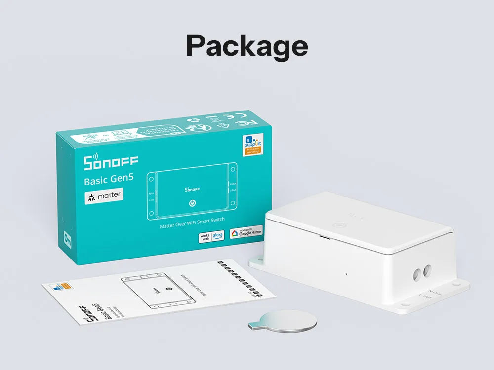 Sonoff básico gen5 matéria wifi interruptor inteligente casa inteligente temporizador de controle remoto diy interruptor inteligente trabalho com homekit alexa