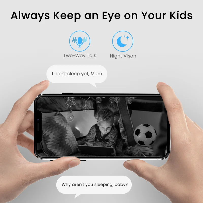 Câmera XIAOVV XVV-3630S-Q2 2K 3MP WiFi 360° Pan Tilt Rastreamento Visão Noturna Bebês Pets