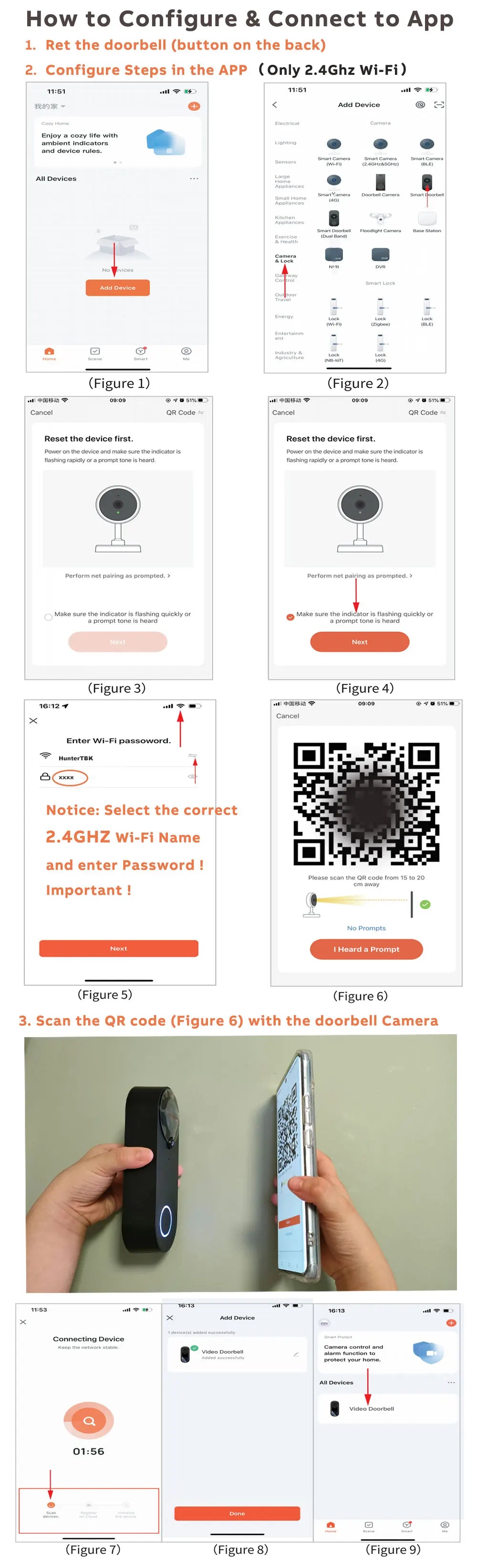 1080p câmera de vídeo sem fio campainha wi fi inteligente campainha da porta tuya segurança em casa inteligente detecção movimento visão noturna intercom campainha