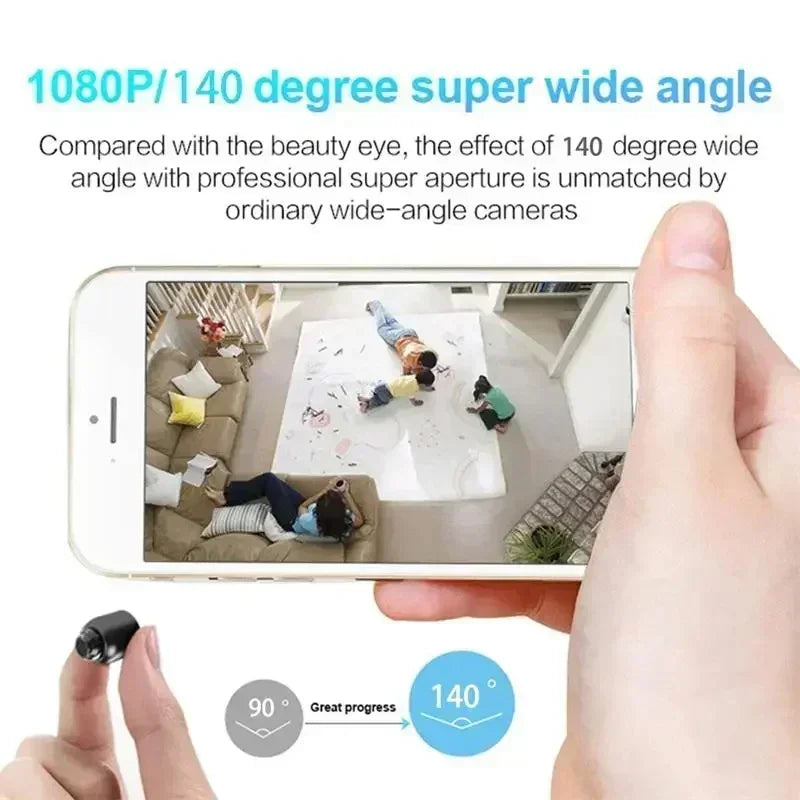Mini Câmera WiFi 1080P – Vigilância com Visão Noturna e Detecção de Movimento