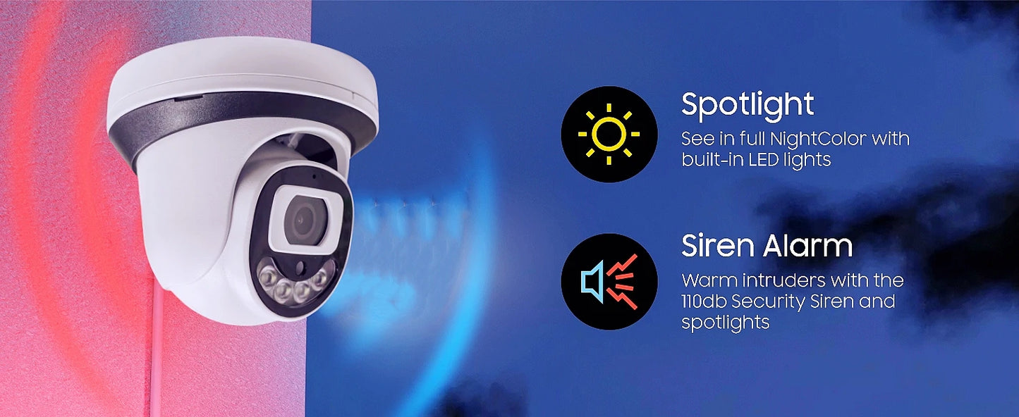 Câmera Dome WiFi 4MP/5MP/8MP | Visão Noturna Colorida, Detecção Humana e Áudio Bidirecional – XM ICSee