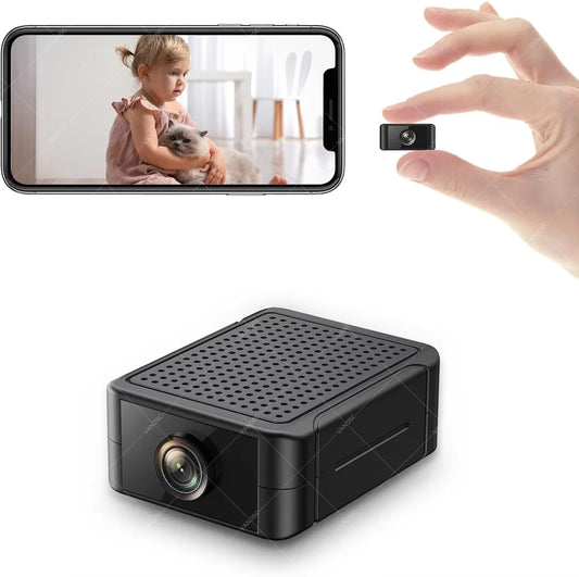 Mini Câmera VESAFE 1080P – WiFi Banda Dupla, Visão Noturna, Bateria 4h e Detecção de Movimento