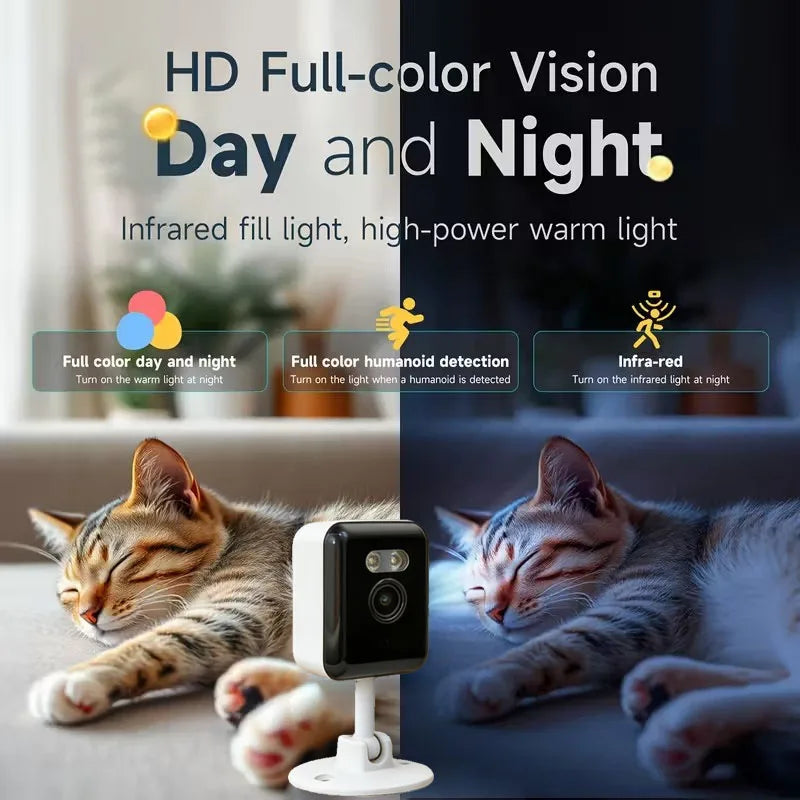 2mp hd wifi câmera de segurança mini câmera de vigilância em casa interior visão noturna duas maneiras áudio detecção humana 2.4g ip cam