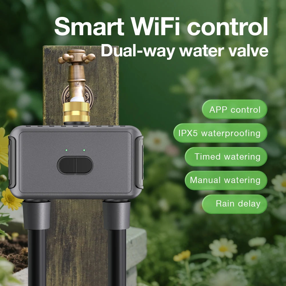 Tuya wi fi temporizador de água automático waterer 2 saídas sistema rega irrigação controle app sprinkler programador para jardim gramado