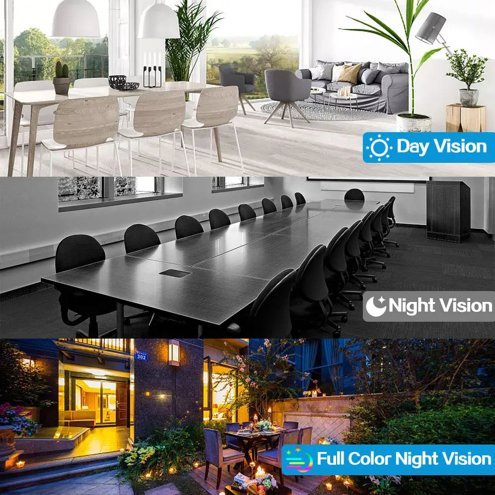 Câmera de vigilância wi-fi 5mp, ambiente externo e interno, visão noturna colorida, tuya, casa inteligente, rastreamento automático, sem fio, câmera ip de segurança ptz