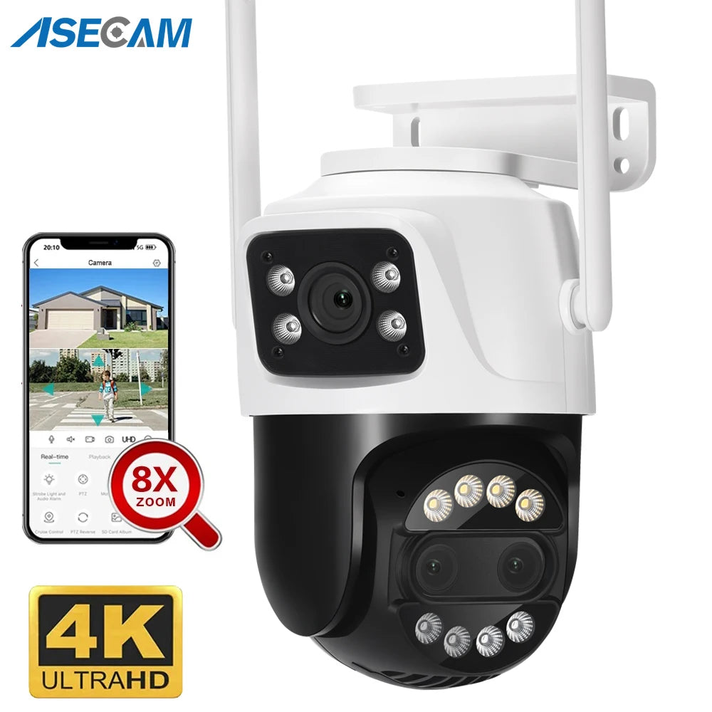 Câmera WiFi 12MP 6K Dome com Zoom 8X Detecção Humana IA Rastreamento Automático Alexa - ASECAM AS60WIC