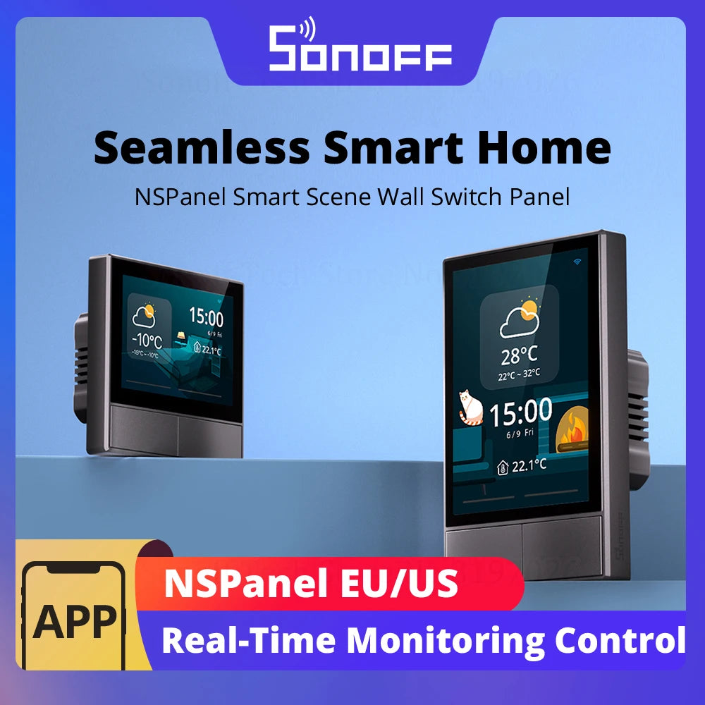SONOFF NSPanel – Painel Touchscreen 3,5" WiFi com Controle de Cenas, Termostato e Display Meteorológico
