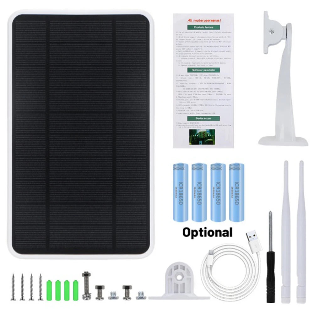 Roteador solar 4g, 6w, 10w, 15w, repetidor wi-fi, movido a energia solar, tudo em um, alcance wi-fi 50m, ip66, à prova d'água, total de baterias de 12000mah