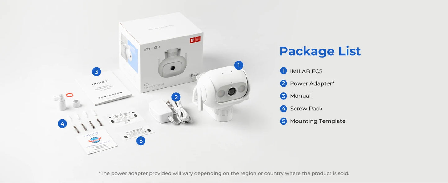 Câmera IMILAB EC5 Floodlight 2K 3MP 360° com Holofote 400Lm e Rastreamento Humano