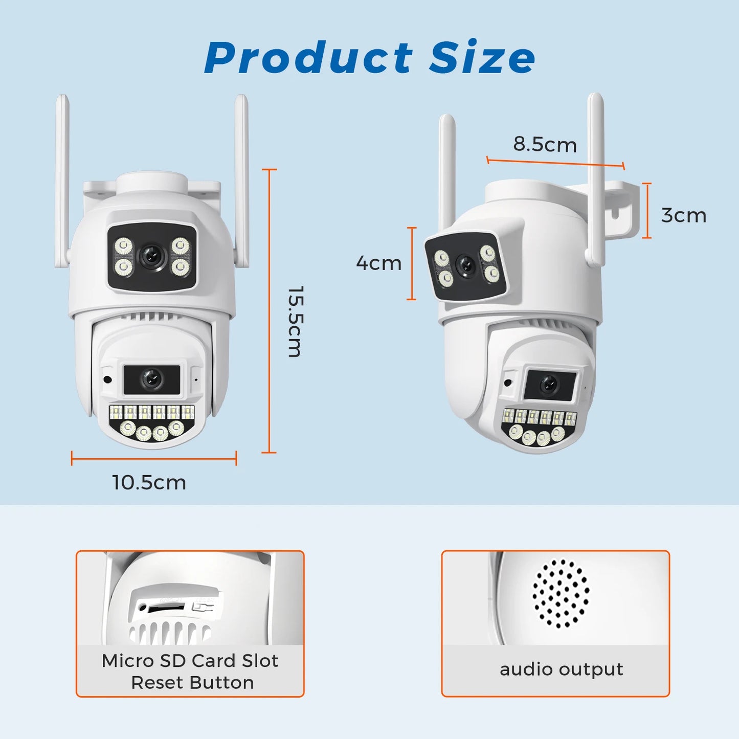 BESDER 15MP Wifi Câmera IP PTZ 10MP Três Tela 180 °   Proteção de segurança CCTV de 8MP com rastreamento automático externo grande angular O-Kam Pro