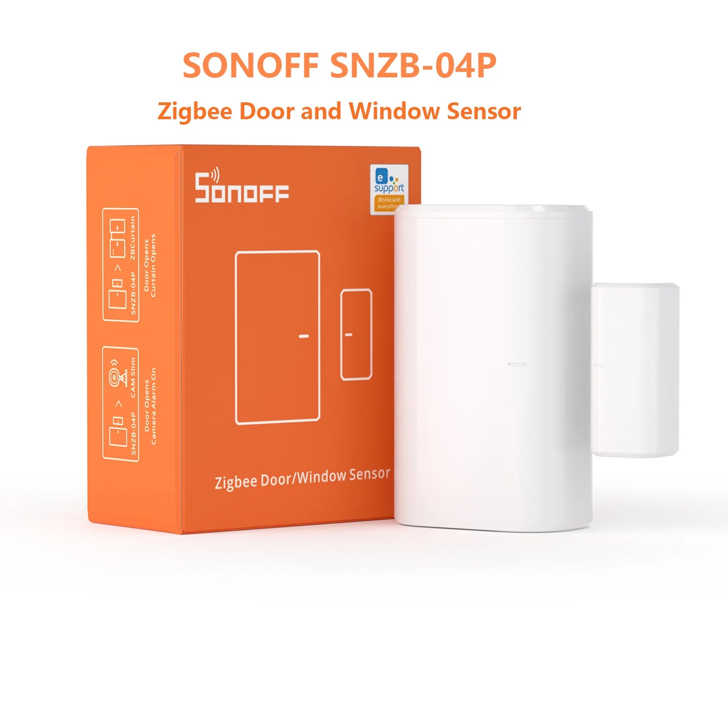 SONOFF-Sensor de porta e janela Zigbee, SNZB-04P, alarme de conexão sem fio, módulo Smart Home, Zigbee 3.0, monitoramento de portas e janelas