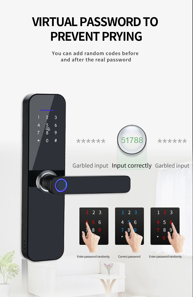 Raykube f005 ip65 à prova dip65 água tuya wifi fechadura eletrônica inteligente com impressão digital/cartão inteligente/senha/chave/desbloqueio de aplicativo