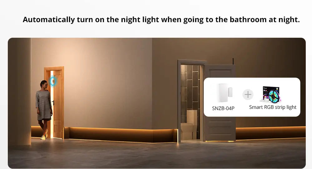 SONOFF-Sensor de porta e janela Zigbee, SNZB-04P, alarme de conexão sem fio, módulo Smart Home, Zigbee 3.0, monitoramento de portas e janelas