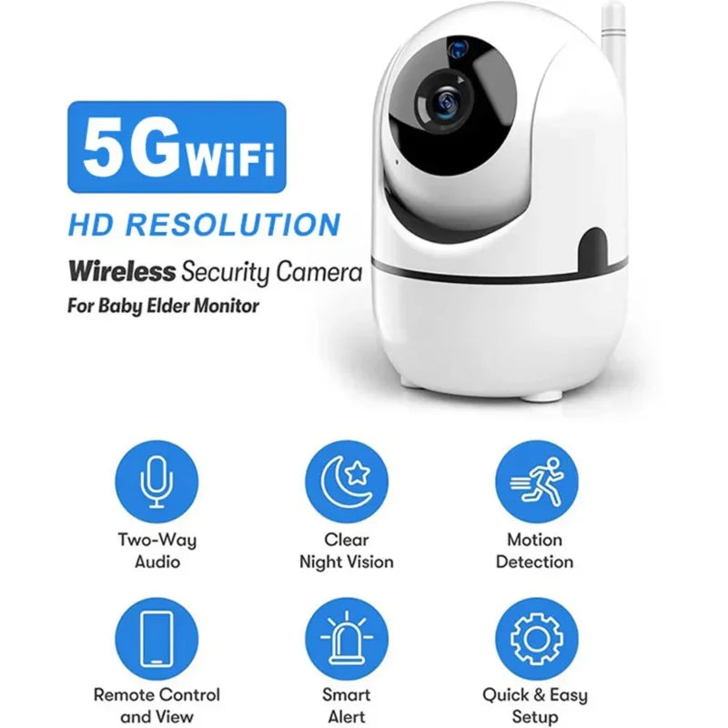 Mini Câmera WiFi Lenovo 1080P – Rastreamento Automático, Visão Noturna e Monitor de Bebês