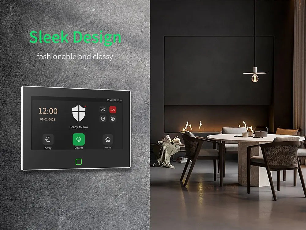 Central Alarme WiFi 4G Tela 7" Touch 150 Zonas Sirene 120dB Bateria 5000mAh Tuya Alexa Staniot SecPanel 7 H700-4G