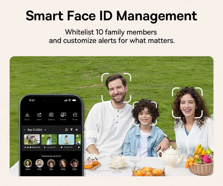 Câmera Baseus Security S2 4K Solar WiFi com Face ID e IP67 - 145° FOV