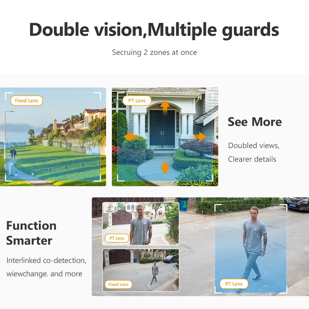 Câmera IMOU Cruiser Dual 2 10MP PTZ WiFi com Lente Dupla, Luz de Alerta Vermelha e Azul, Detecção de Veículos e Pessoas