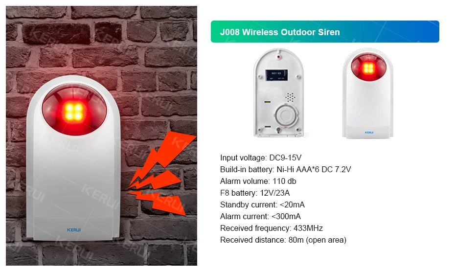 Central de Alarme KERUI G70 Tuya WiFi 4G Tela Touch 7" + Sensor PIR P10 FSK 100 Zonas Sistema Inteligente - KERUI