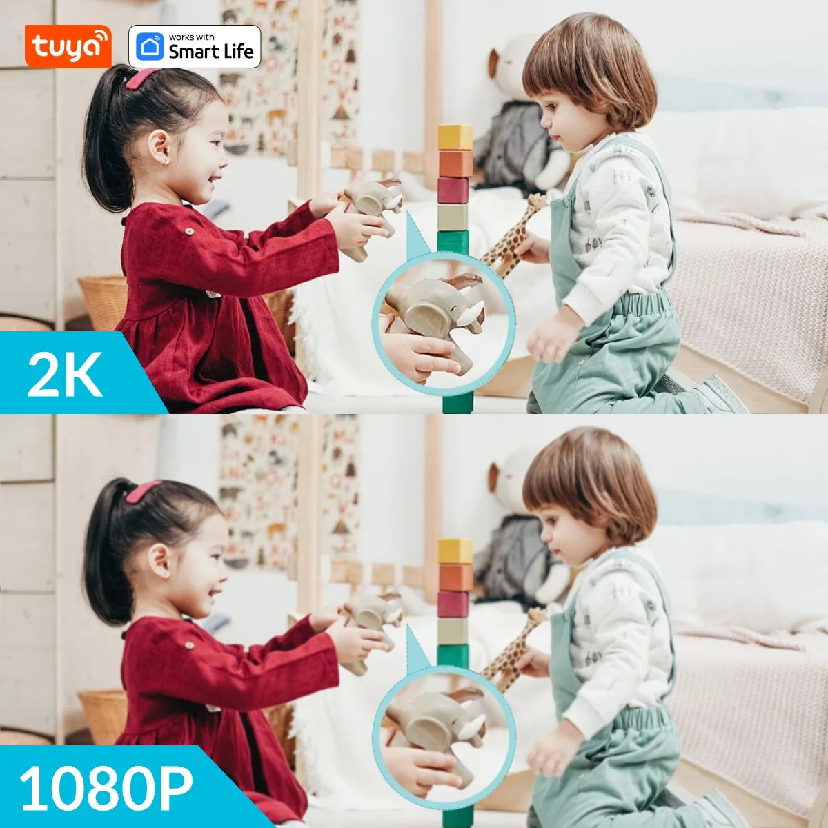 Tuya inteligente 3mp hd câmera de segurança doméstica interna para bebê/antigo/animal de estimação/babá, com alerta de aplicativo em tempo real, áudio bidirecional, detecção de corpo humano