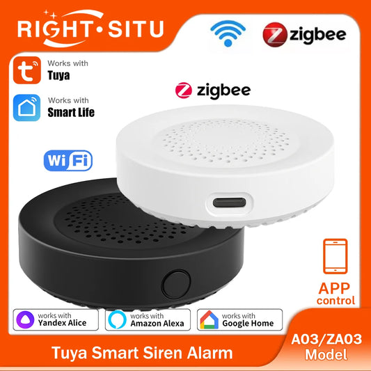 Tuya zigbee wifi sirene inteligente alarme 100db alto-falante para segurança em casa inteligente funciona com smartlife alexa yandex