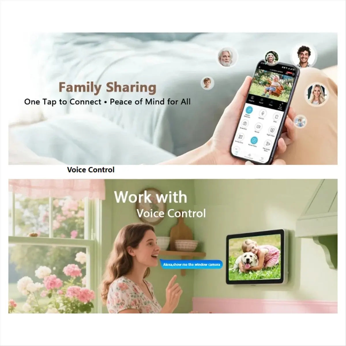 TOP! Câmera de janela 3MP 2K com visão noturna colorida, banda dupla WiFi 2,4 GHz 5 GHz Câmera de segurança doméstica Detecção de movimento e humano