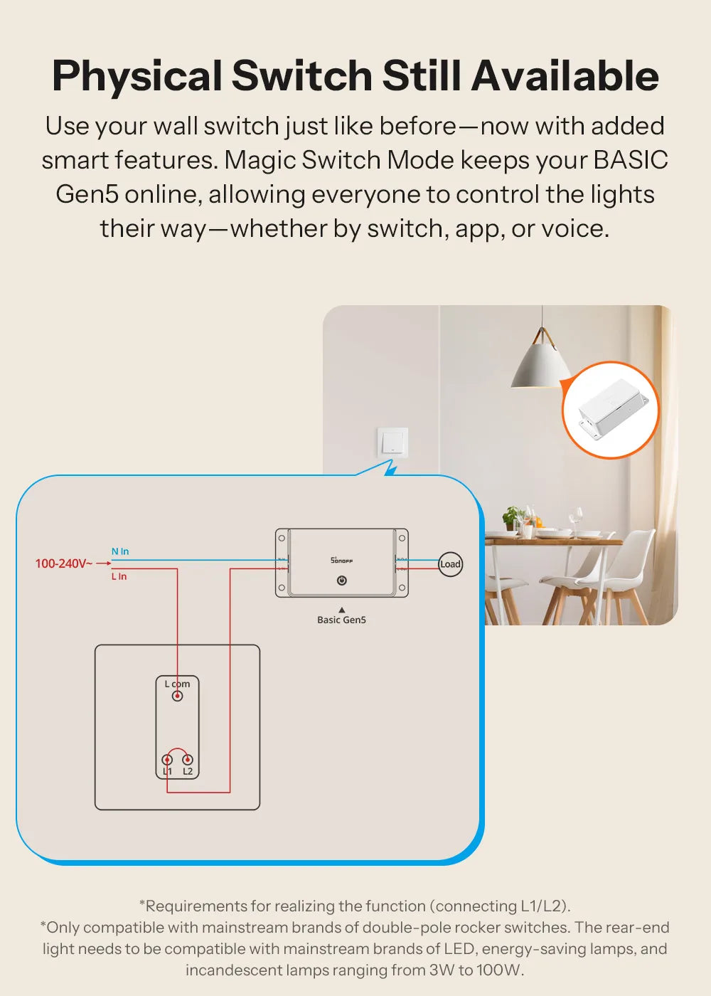 Sonoff básico gen5 matéria wifi interruptor inteligente casa inteligente temporizador de controle remoto diy interruptor inteligente trabalho com homekit alexa