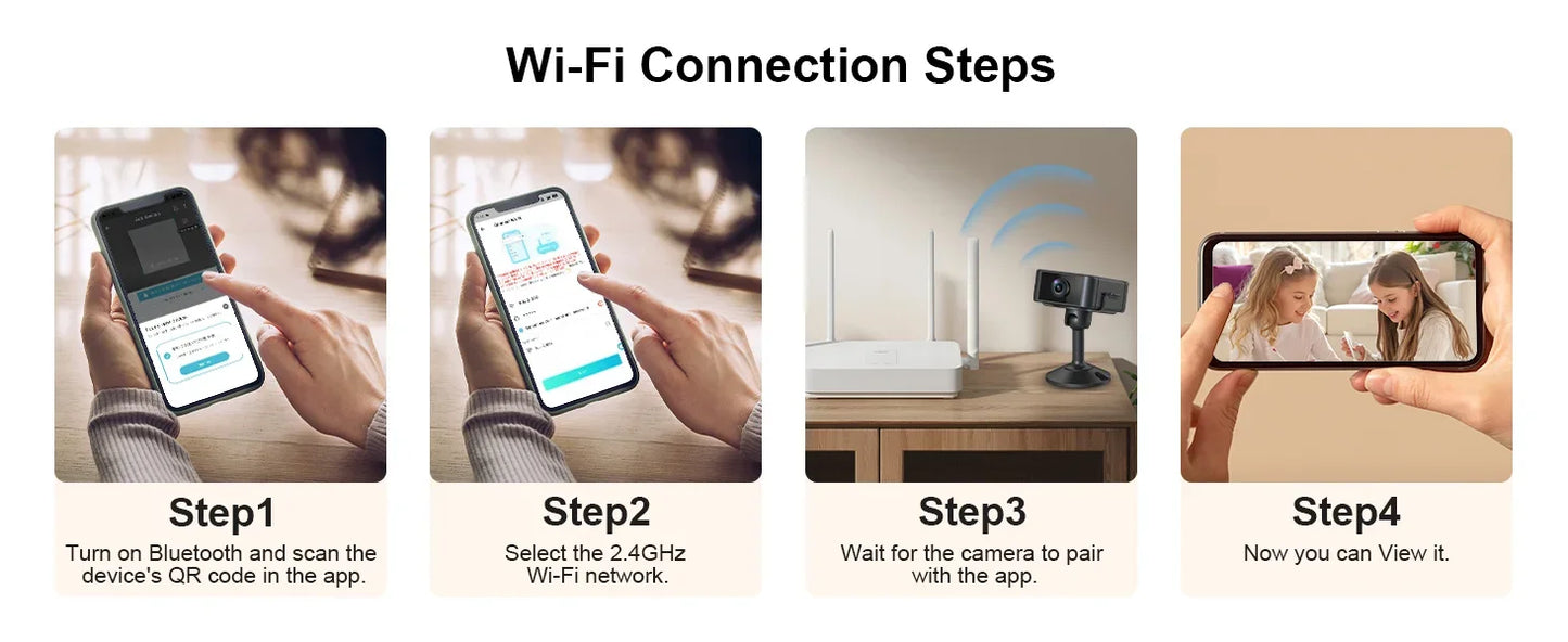 Mini Câmera VESAFE 1080P – WiFi Banda Dupla, Visão Noturna, Bateria 4h e Detecção de Movimento