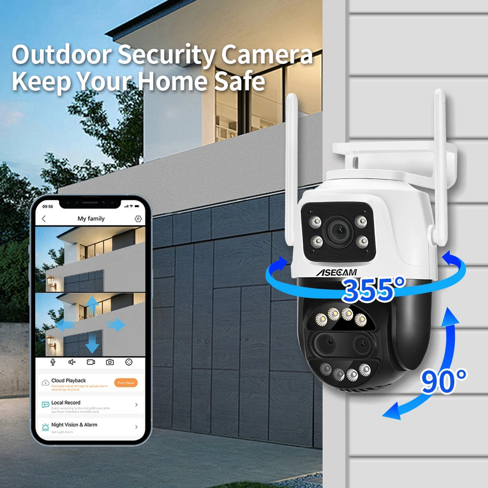 Câmera WiFi 12MP 6K Dome com Zoom 8X Detecção Humana IA Rastreamento Automático Alexa - ASECAM AS60WIC