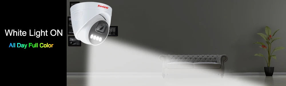 Câmera de Segurança IP 4K 8MP PoE com Visão Noturna Colorida AI