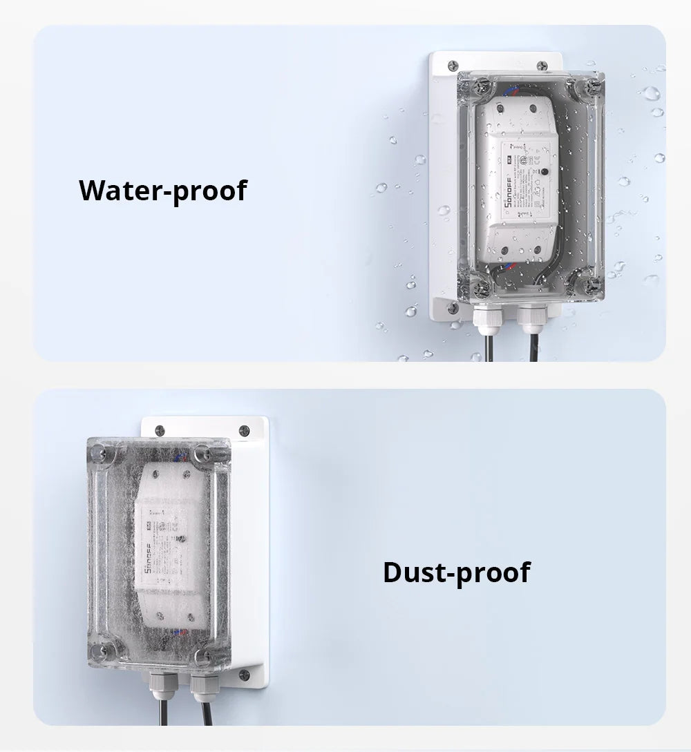 SONOFF-Caixa de junção impermeável com interruptores inteligentes WiFi, IP66, Impact Shell, compatível com BASICR2, BASICR4, RFR2, IP66