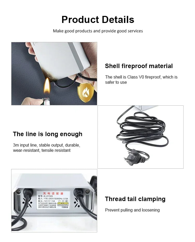 Fonte de Alimentação NOBREAK UPS 12V 2A com Bateria 5400mAh Backup À Prova D'Água para Câmera CCTV DiFang