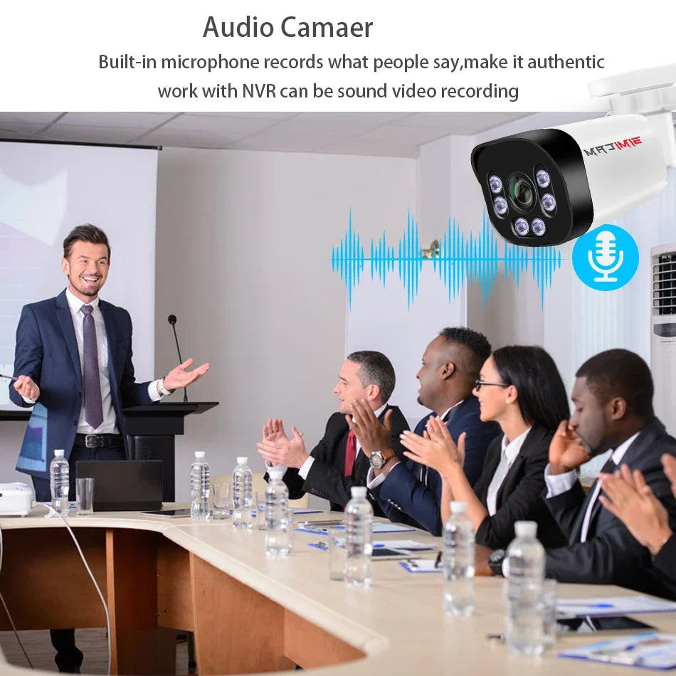 Super HD infravermelho visão noturna bala vigilância de vídeo para NVR, câmera de segurança 4K Poe com áudio, 48V POE, DC 12V 4MP 5MP 8MP