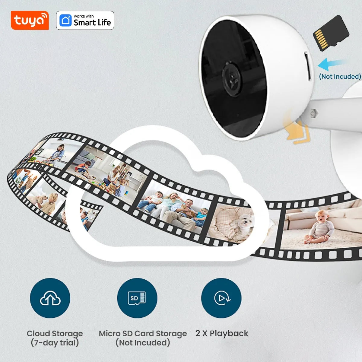 Tuya inteligente 3mp hd câmera de segurança doméstica interna para bebê/antigo/animal de estimação/babá, com alerta de aplicativo em tempo real, áudio bidirecional, detecção de corpo humano