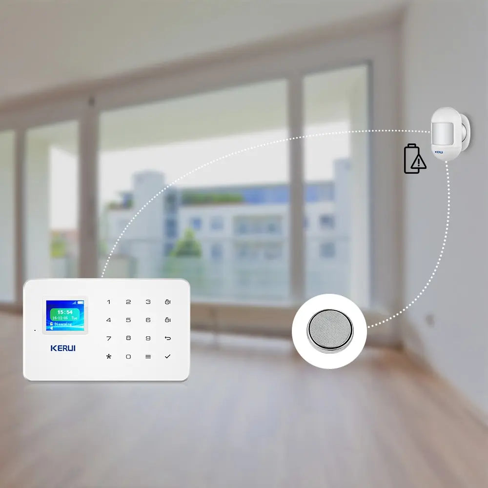 Sensor de Movimento PIR KERUI P831 Mini Sem Fio 433MHz para Sistema de Alarme GSM PSTN Detecção 12m - KERUI