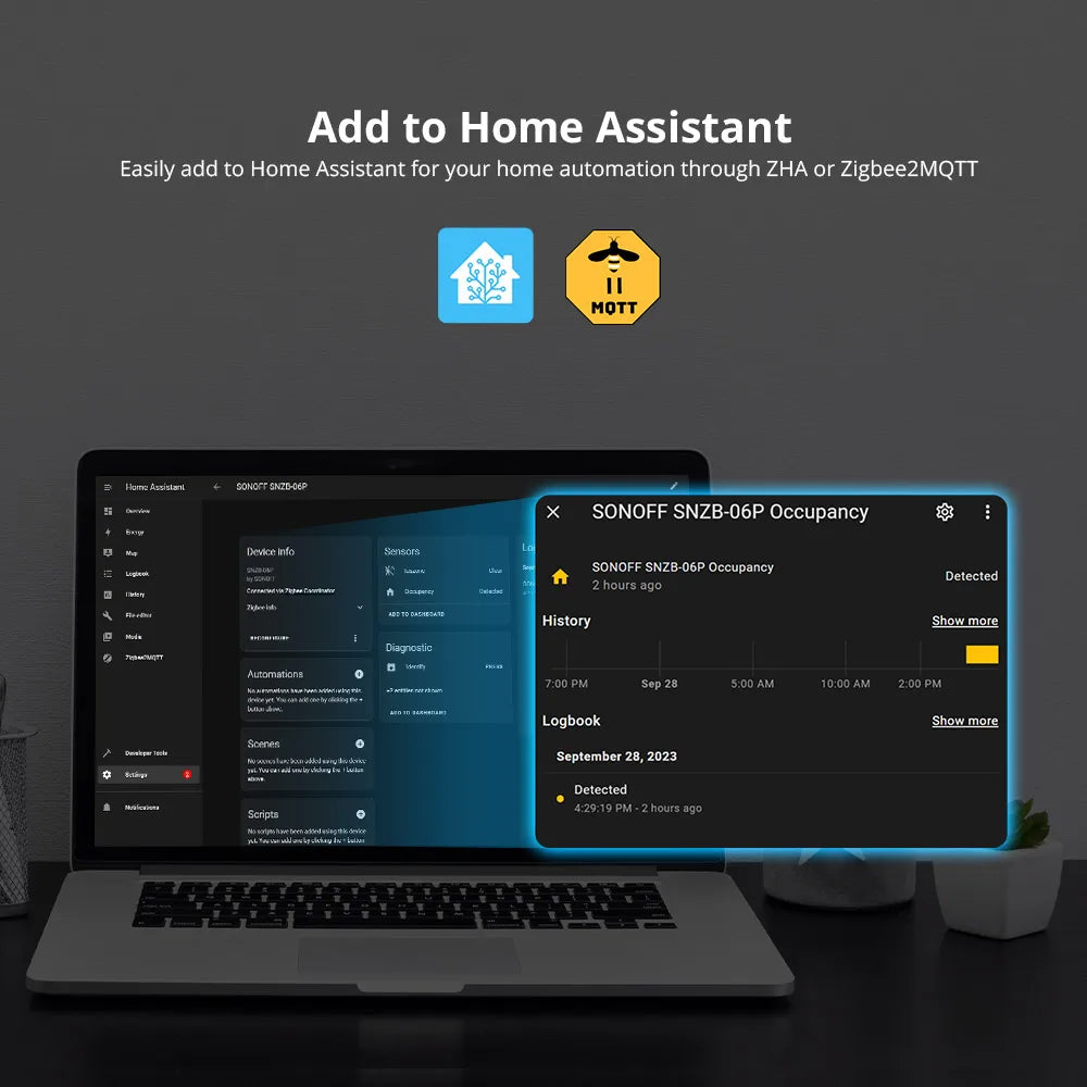 Sensor de Presença Humana SONOFF SNZB-06P Zigbee - Radar 5.8GHz - Detecta Movimento e Pessoa Parada - Alexa
