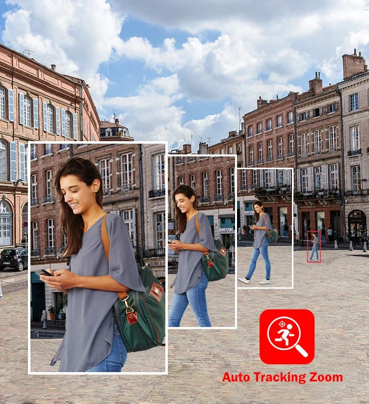Câmera WiFi 12MP 6K Dome com Zoom 8X Detecção Humana IA Rastreamento Automático Alexa - ASECAM AS60WIC