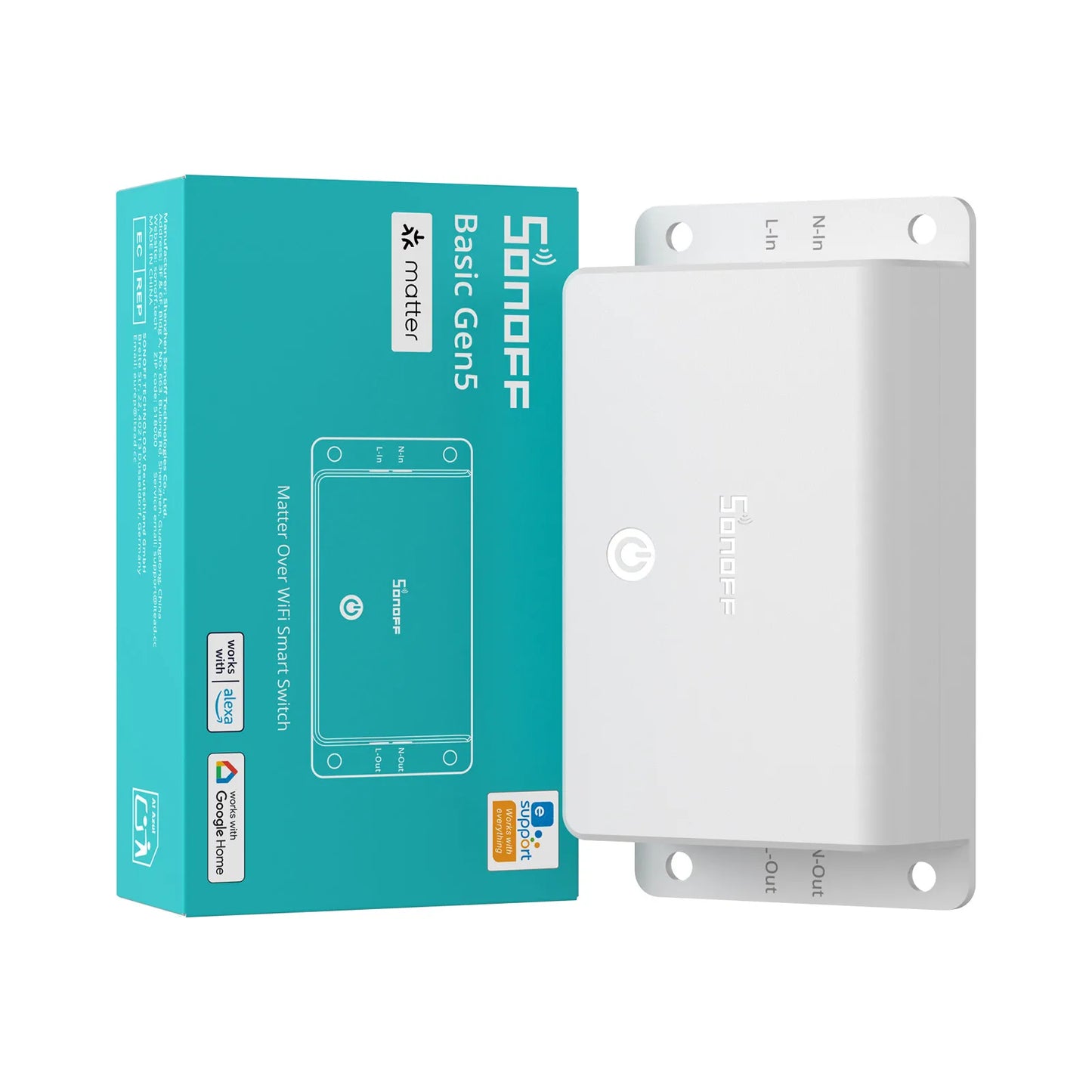 Sonoff básico gen5 matéria wifi interruptor inteligente casa inteligente temporizador de controle remoto diy interruptor inteligente trabalho com homekit alexa