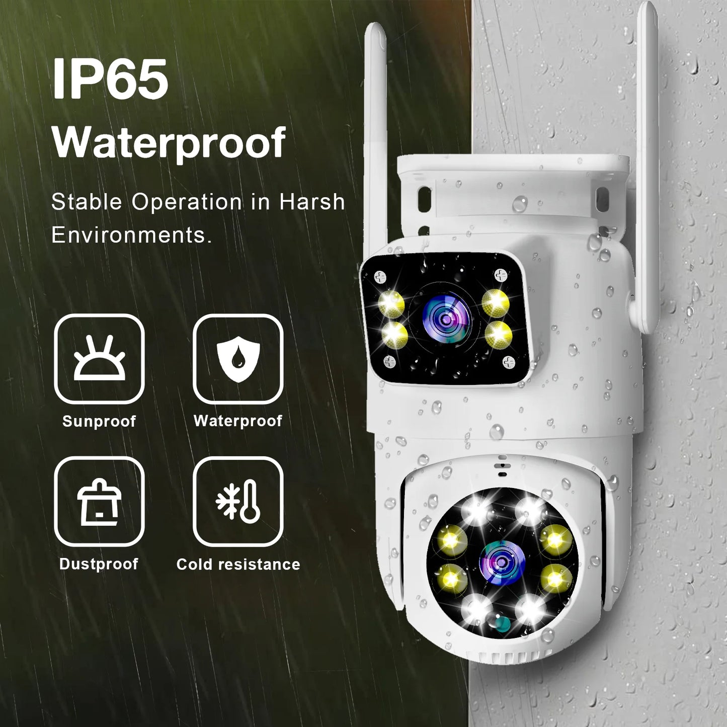 Câmera WiFi PTZ 10MP 4K Lente Dupla Tela Dupla Rastreamento Automático Detecção Humana IP66 Sherway