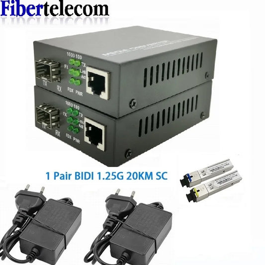 Conversor de Mídia Fibra Óptica Tapirapeco 1 Par - 1 SFP para 1 RJ45 Gigabit 10/100/1000Mbps Ethernet