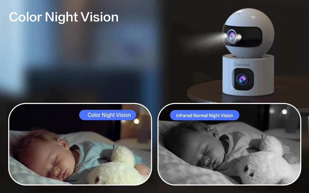 Câmera IP WiFi Lente Dupla 6MP | Pan 360°, Rastreamento Automático e Visão Noturna Colorida – Lenovo