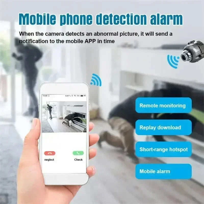 Mini Câmera WiFi 1080P – Vigilância com Visão Noturna e Detecção de Movimento