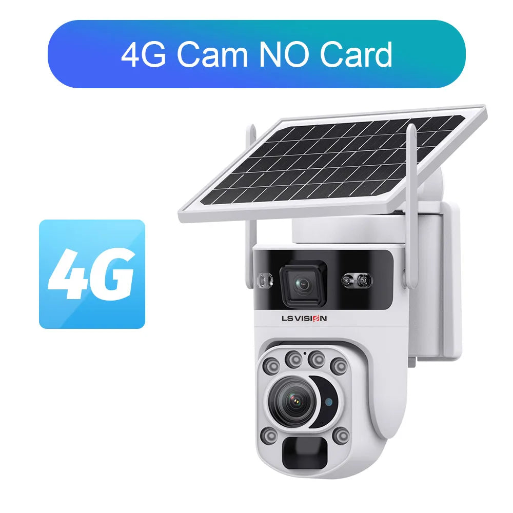 Câmera Solar 4K com Zoom Óptico 20X e Rastreamento Automático | Tela Dupla 4G/WiFi | LS Vision 12MP