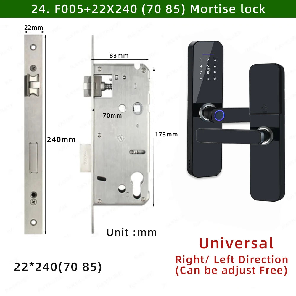 Raykube f005 ip65 à prova dip65 água tuya wifi fechadura eletrônica inteligente com impressão digital/cartão inteligente/senha/chave/desbloqueio de aplicativo