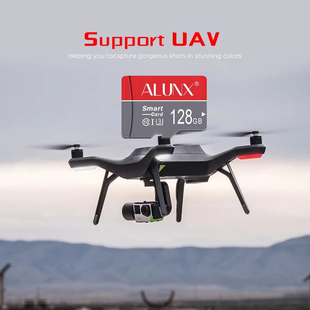 Cartão de Memória MicroSD ALUNX - Classe 10 UHS-I U3 V10 A1 - 8GB a 128GB - Alta Velocidade