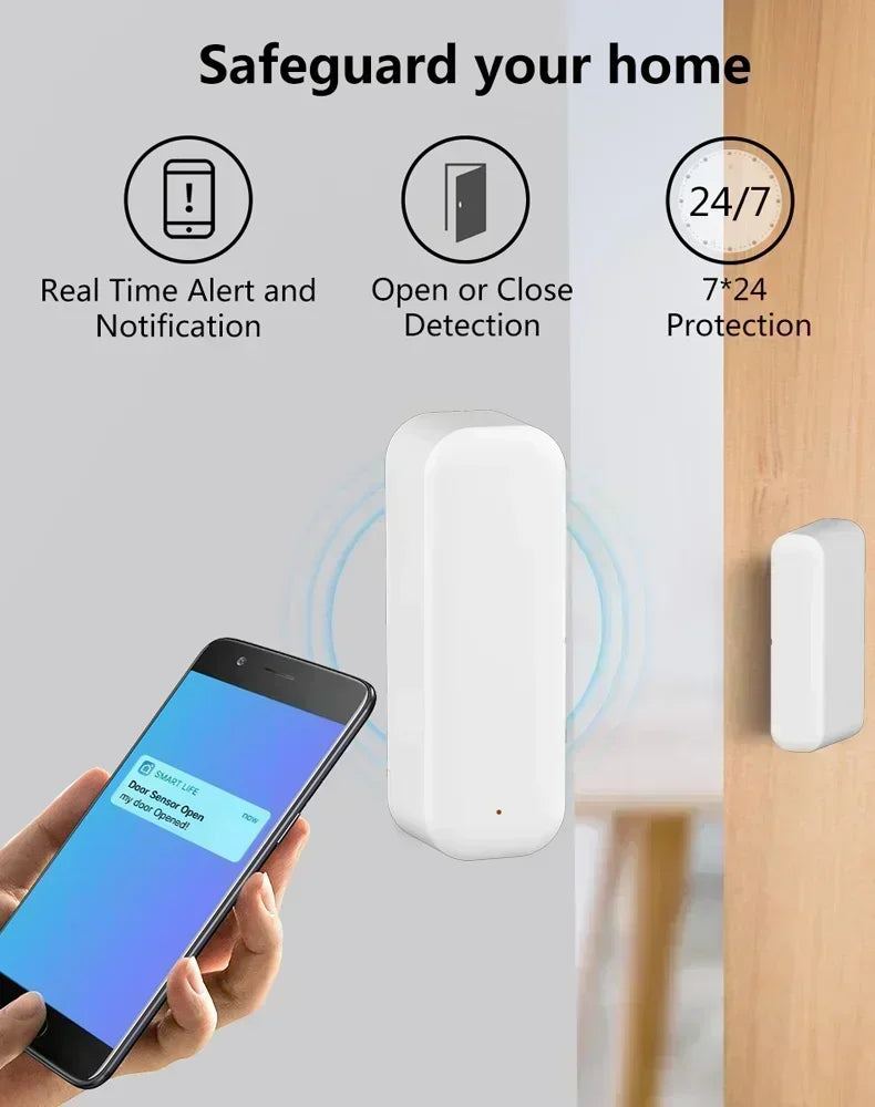 Sensor WiFi Porta Janela Magnético Alarme Casa Inteligente Tuya Alexa Google WMUN
