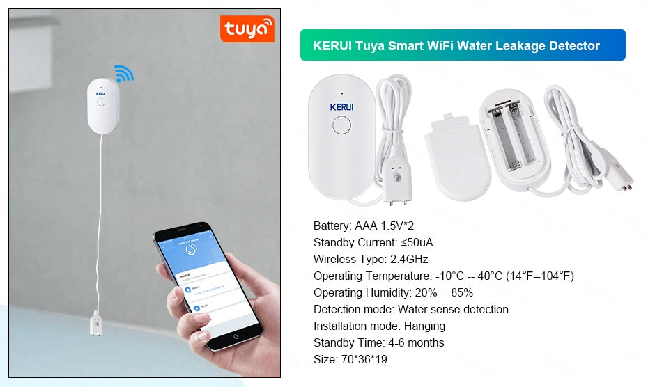 Sistema de Alarme Inteligente WiFi/4G com Sensor PIR Teclado e Alexa - Kerui W184 Tuya